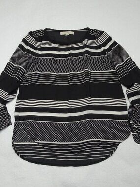 Ann Taylor LOFT Petite Size XXSP Chiffon Hi Low Tab Sleeve Blouse